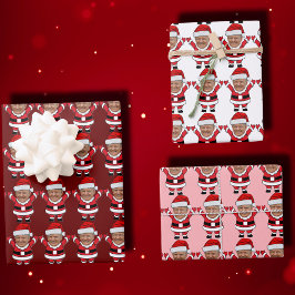 Hoja De Papel De Regalo Famoso Personalizado Face - Santa Jefe Trump Pink