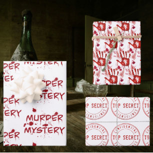 Hoja De Papel De Regalo Fan del crimen de misterio del asesinato sangre fr