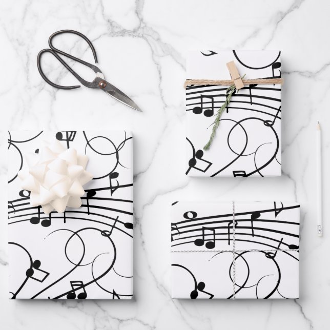 Hoja De Papel De Regalo Fancy Music Notes (Anverso)