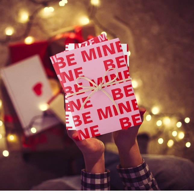 Hoja De Papel De Regalo Fancy Red & Pink Be MIne Valentines (Subido por el creador)