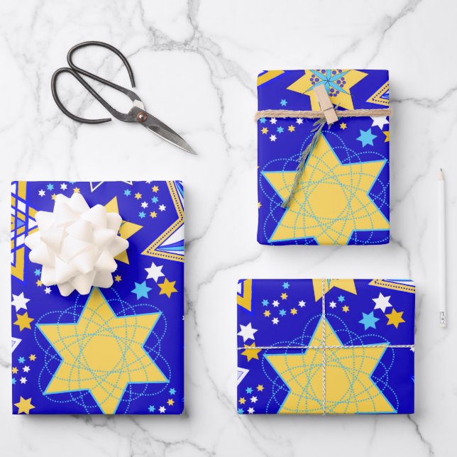Hoja De Papel De Regalo Fancy Stars (Anverso)