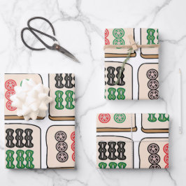 Hoja De Papel De Regalo Fans de Mahjong Tiles Luck Strategy Player