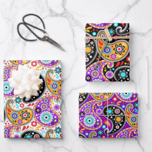 Hoja De Papel De Regalo Fantasía bohemia Bandana Paisley impresa