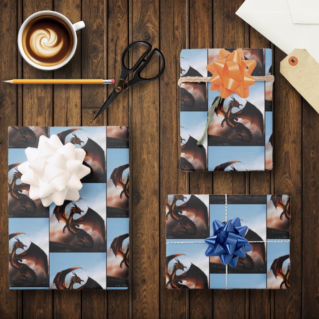 Hoja De Papel De Regalo Fantasía de Amber Dragon (Subido por el creador)