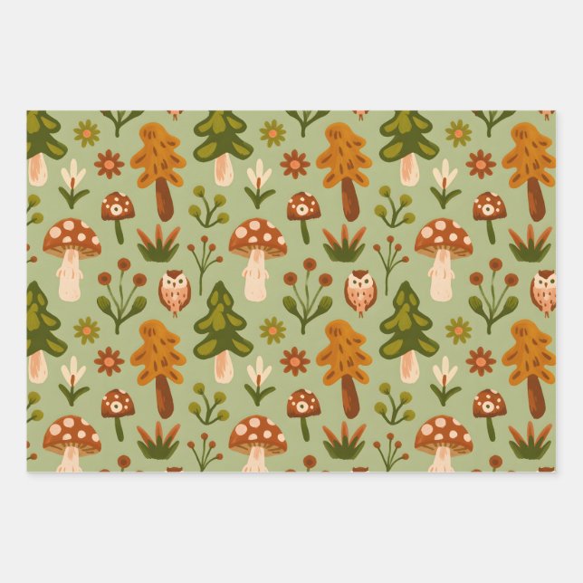 Hoja De Papel De Regalo Fantasía del Bosque  (Anverso)