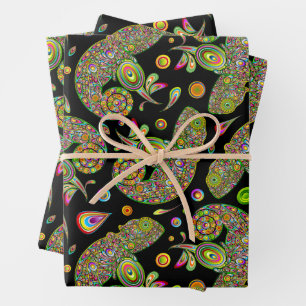 Hoja De Papel De Regalo Fantasía psicodélica de Chameleon