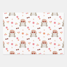 Hoja De Papel De Regalo Fantasma floral Retro Halloween Cute Niños