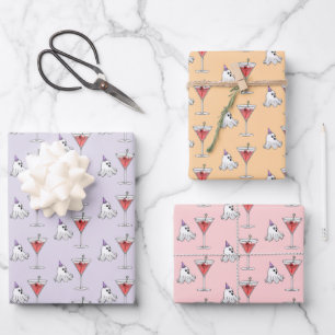 Hoja De Papel De Regalo Fantasma Lindo & Cóctel Espeluznante