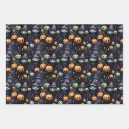 HOJA DE PAPEL DE REGALO FANTASMAS DE BOMBA Y GHOULS HALLOWEEN