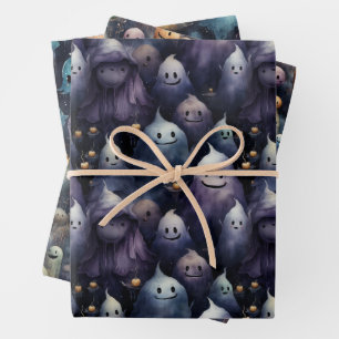 HOJA DE PAPEL DE REGALO FANTASMAS Y DUENDES LINDOS Y SINIETROS HALLOWEEN