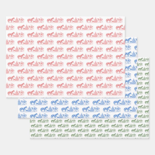 Hoja De Papel De Regalo Farm Animal Holiday Wrapping Paper  (Set)