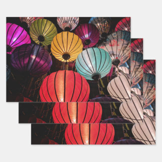 Hoja De Papel De Regalo Faros chinos iluminados