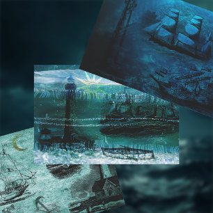 Hoja De Papel De Regalo Faros y buques de época