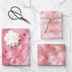 Hoja De Papel De Regalo Faux Fu rosa