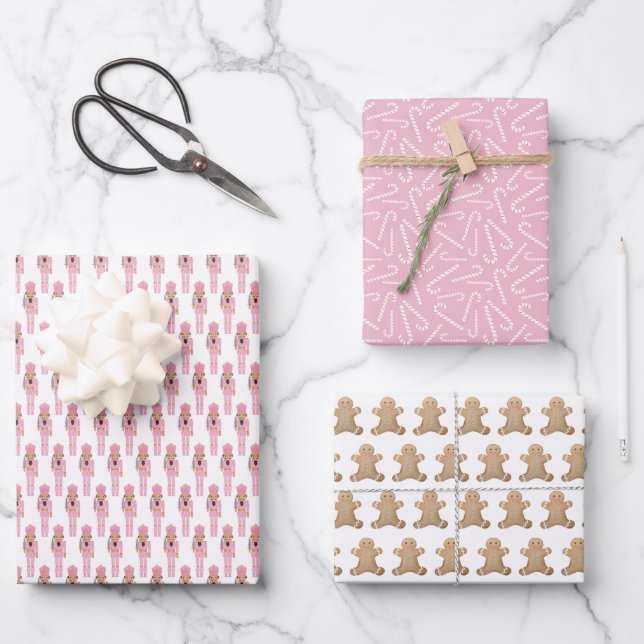 Hoja De Papel De Regalo Favoritos Pastel Pink Holidays (Anverso)