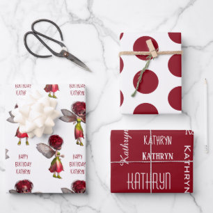 Hoja De Papel De Regalo Fe de pelo rojo curado personalizada 