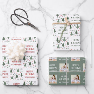 Hoja De Papel De Regalo Felices Fiestas Navidad Foto Personalizada