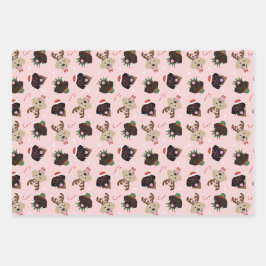 Hoja De Papel De Regalo Felices Pawlidays Labrador Recuperar Perros