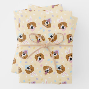 Hoja De Papel De Regalo Felices Perros Beagle de Pascua
