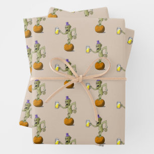 Hoja De Papel De Regalo Felicidades Fantasmas Halloween