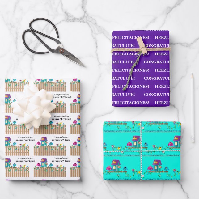 Hoja De Papel De Regalo Felicitaciones a los nuevos padres que se mudan a  (Anverso)