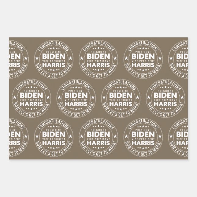 Hoja De Papel De Regalo ¡Felicitaciones al presidente Biden, vicepresident (Anverso)