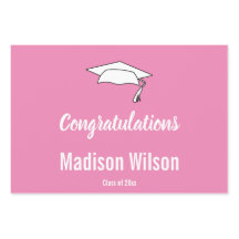 Felicitaciones Graduación de nombre de grado rosa 