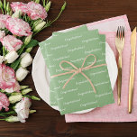 Hoja De Papel De Regalo Felicitaciones sage green white<br><div class="desc">Hojas de papel elegantes,  clásicas y fiestas. Un fondo verde sabio,  texto blanco. Texto: ¡Felicitaciones!</div>