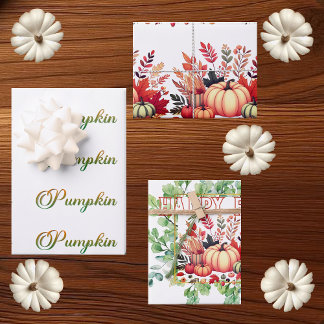 Hoja De Papel De Regalo Feliciz otoño pequeña corona de follaje de calabaz