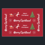Hoja De Papel De Regalo Feliz Árbol de Navidad Santa Cute Niños Unicornio<br><div class="desc">Los Navidades modernos se regodean con las palabras "Feliz Navidad" en una tipografía elegante, copos de nieve, un ilustracion de un unicornio que jaló a Santa en la trinitense y un árbol de Navidad. Sobre un fondo rojo. Tenga en cuenta que puede personalizar el saludo más pequeño con el nombre...</div>