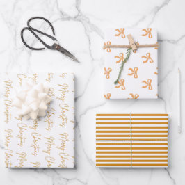 Hoja De Papel De Regalo Feliz Collage de fotos de Navidad Gold