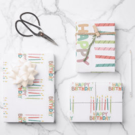 Hoja De Papel De Regalo Feliz Cumpleaños Con Velas