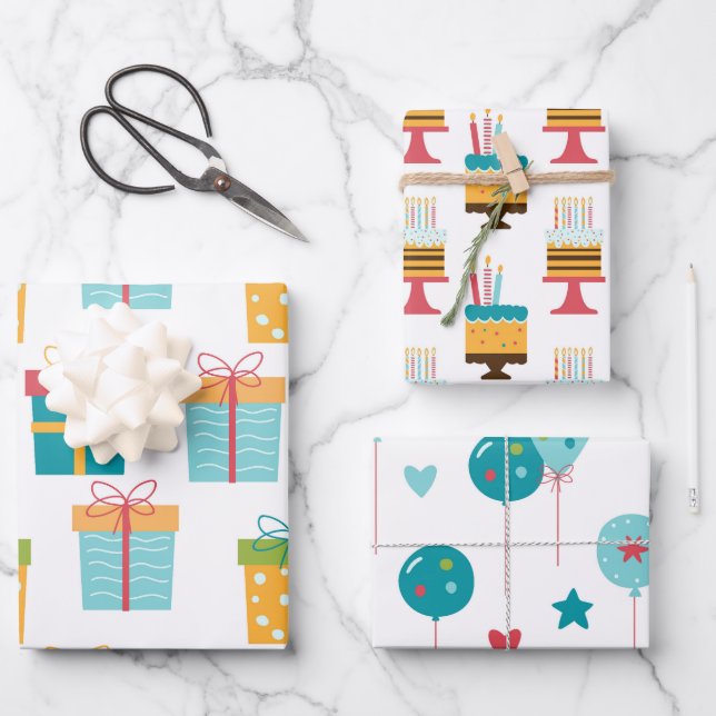 Hoja De Papel De Regalo Feliz cumpleaños, diversión (Anverso)