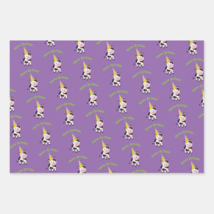 Hoja De Papel De Regalo Feliz cumpleaños Fiesta Cow