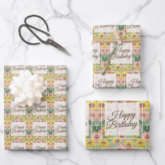 Hoja De Papel De Regalo Feliz cumpleaños, flores de Zambia