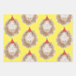 Hoja De Papel De Regalo Feliz cumpleaños Hedgehog