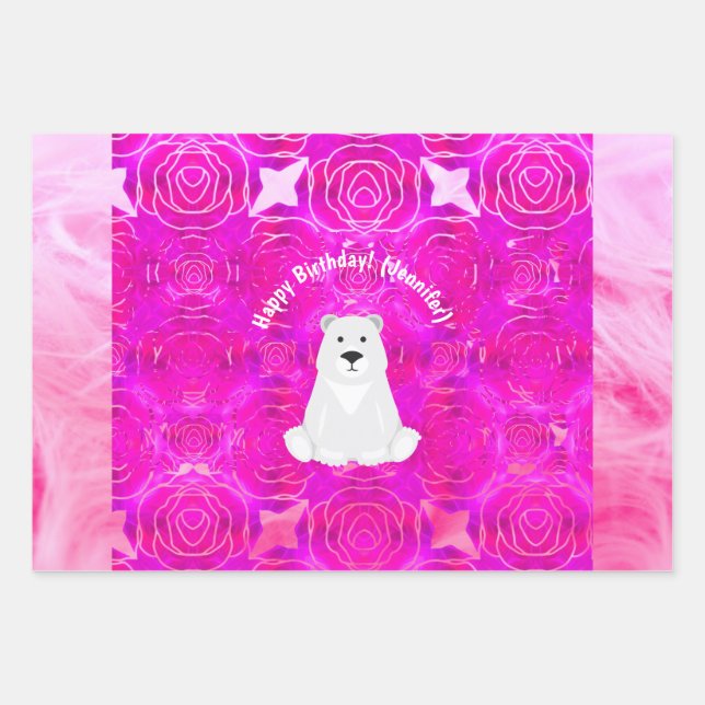 Hoja De Papel De Regalo ¡Feliz cumpleaños! Nombre del personalizable (Anverso)