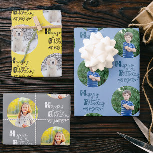 Hoja De Papel De Regalo Feliz cumpleaños, Personalizado, grupo de 3 amari