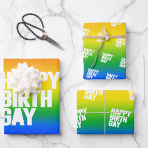 Hoja De Papel De Regalo Feliz Cumplegay
