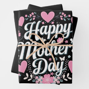 Hoja De Papel De Regalo Feliz Día de la Madre Floral Bonita Mamá Abuela