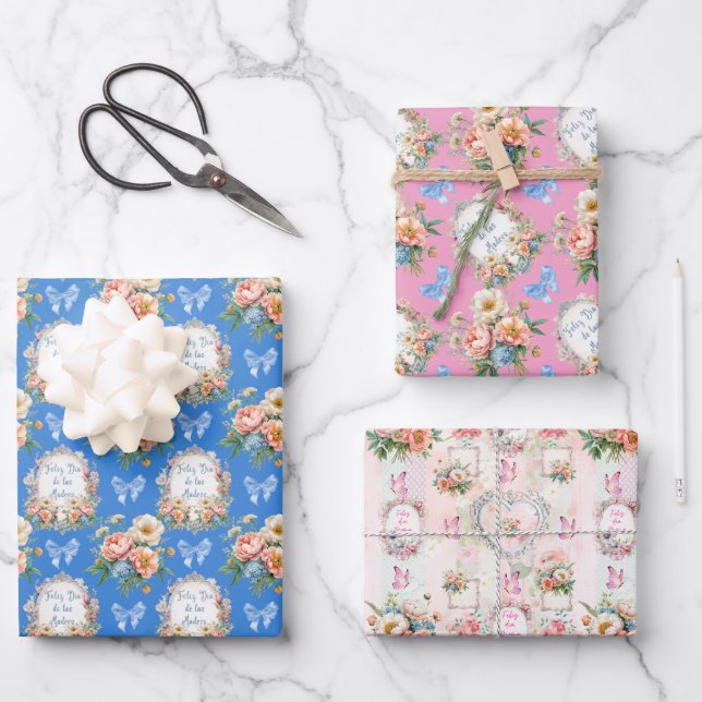 Hoja De Papel De Regalo Feliz día de las madres (Anverso)