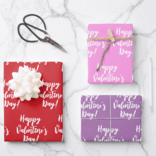 Hoja De Papel De Regalo Feliz Día de San Valentín a la tipografía moderna