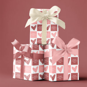 Hoja De Papel De Regalo Feliz Día de San Valentín lindo patrón de corazone