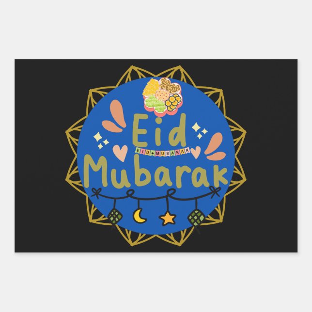 Hoja De Papel De Regalo Feliz eid Mubarak eid al fitr (Anverso)