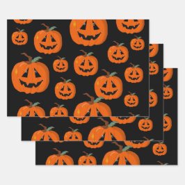 Hoja De Papel De Regalo Feliz Halloween Jack O Lantern Arte ilustrativo
