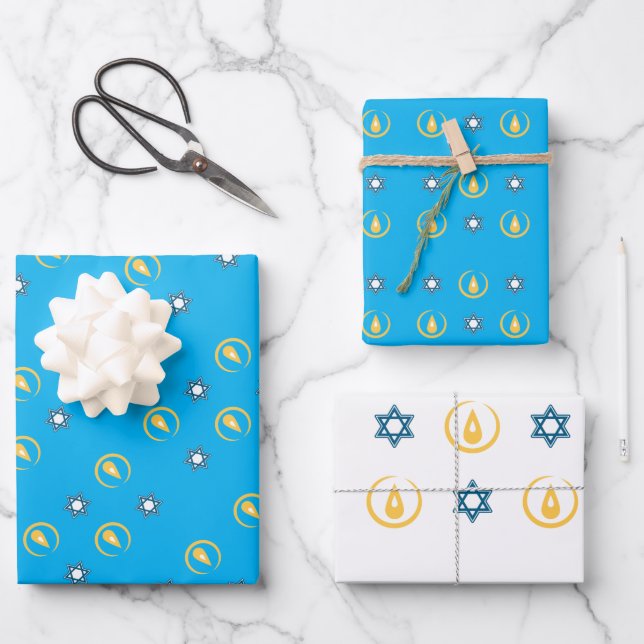 Hoja De Papel De Regalo Feliz Hanukkah (Anverso)