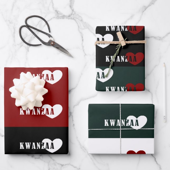 Hoja De Papel De Regalo Feliz Kwanzaa (Anverso)