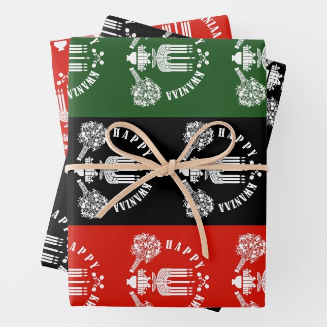 Hoja De Papel De Regalo Feliz Kwanzaa (In situ)