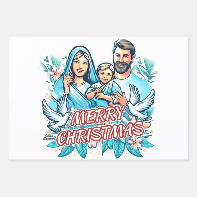 Hoja De Papel De Regalo Feliz Navidad (Anverso)