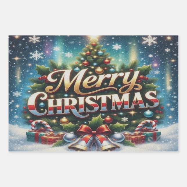 Hoja De Papel De Regalo Feliz Navidad (Anverso)
